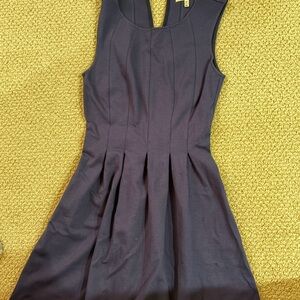 Sleeveless Dark Plum Fit-and-Flare Dress